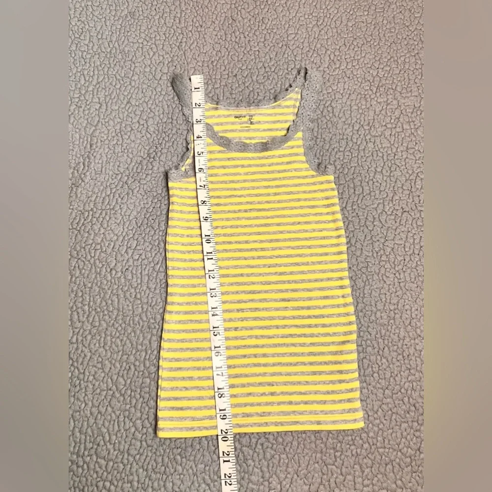 Gap Kids Tank Top Yellow‎ And Gray Little Girls Size Medium With Lace